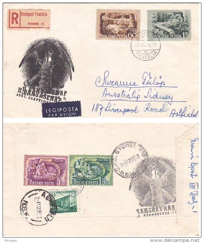 Hungary 1952 Registered Cover Sent To Australia - Used Stamps