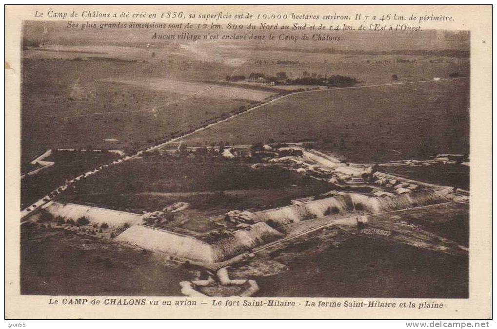 Châlons Sur Saône - Le Camp De Châlons Vu En Avion - Le Fort Saint Hilaire - La Ferme Et La Plaine - Chalon Sur Saone