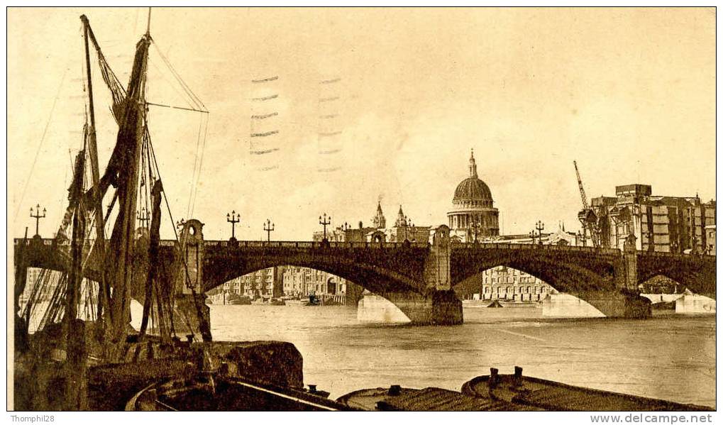 LONDON - Southwark Bridge - CPA, Petit Format, Circulée En 1934, 2 Scans - Autres & Non Classés