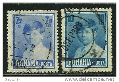 ● ROMANIA 1928 / 29 - Re MICHEL -  N. 356 / 57 Usati  - Cat. ? € - Lotto N. 1580 - Usado
