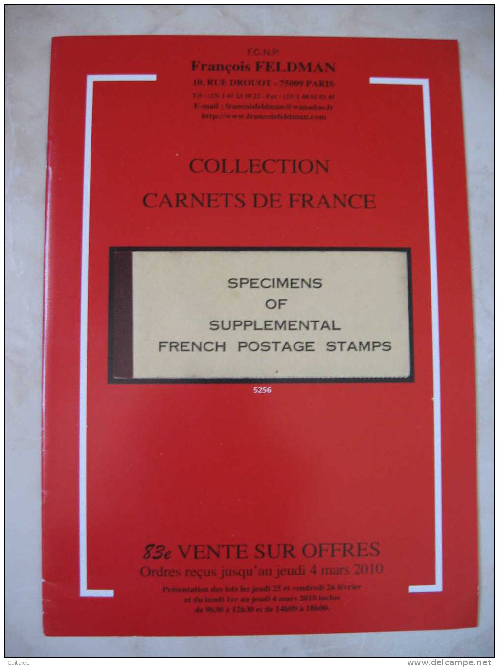 Deux Ventes Spécialisées De Carnets De France - Autres & Non Classés