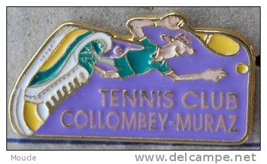 TENNIS CLUB - COLLOMBEY MURAZ - CANTON DU VALAIS - SUISSE- SWISS - JOUEUR - RAQUETTE - Tennis