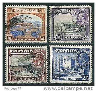 Zypern  1934  George V - Pict.  (4 Werte)  Gestempelt / Used - Chipre (...-1960)