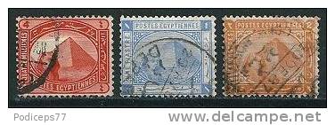 Ägypten 1879/06  Pyramiden  (3 Werte)  Mi-Nr.27a,34,43  Gestempelt / Used - 1915-1921 Protettorato Britannico