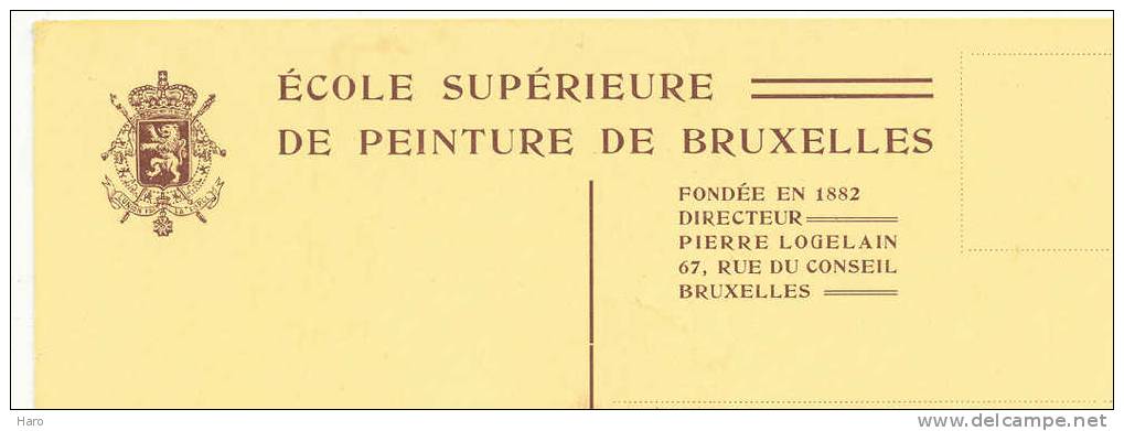 Ecole Supérieure De Peinture De Bruxelles - Ixelles - Groupe D'élèves à L'atelier - Carte Pré Imprimée(1916)b62 - Enseignement, Ecoles Et Universités