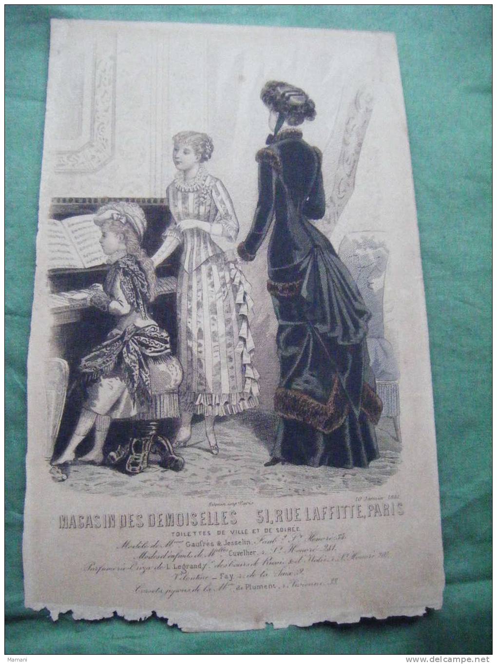 3 Documents -toilette De Casino-campagne--ville-soiree- Etc...ombrelle-chapeau-journal Des Demoiselles- - Before 1900