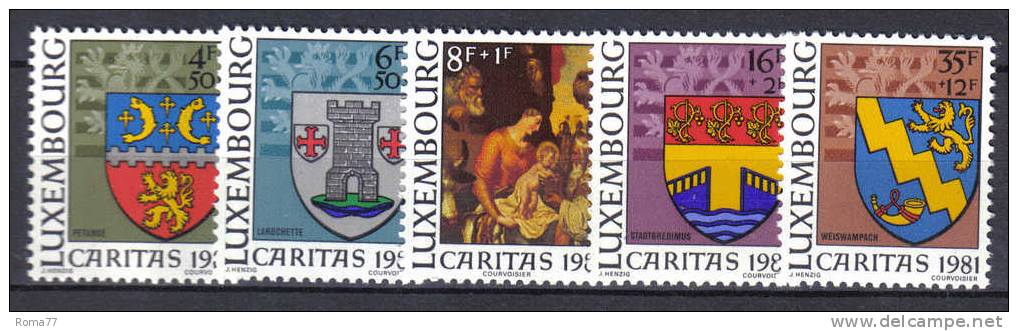 FRZ474 - LUSSEMBURGO 1981 , Serie N. 991/95 ***  Caritas - Neufs