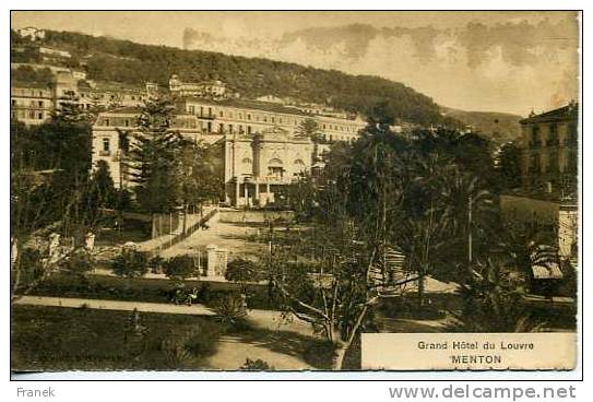 CP061121 - MENTON - Grand Hôtel Du Louvre -( CPA Authentique) - Menton