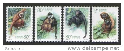 China 2002-27 Gibbons Stamps Monkey Nature Forest Gibbon - Ungebraucht