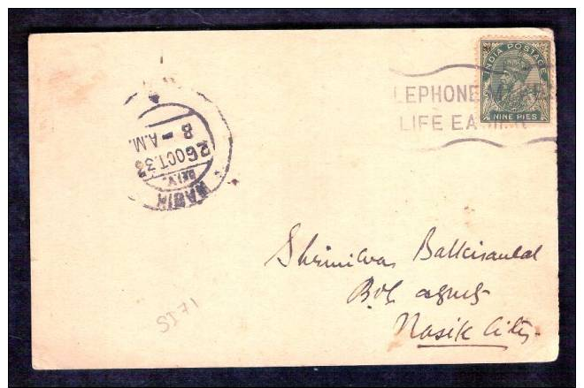 India - Slogan Cancellation Post Card - 1936 (71) - Welt