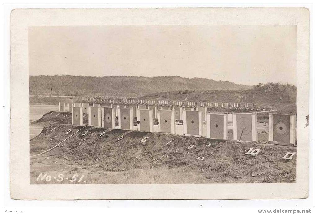 SHOOTING - Training Ground, Real Photo Postcard - Waffenschiessen