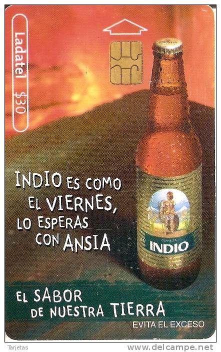 TARJETA DE MEXICO DE LA CERVEZA INDIO (BEER) - Publicidad