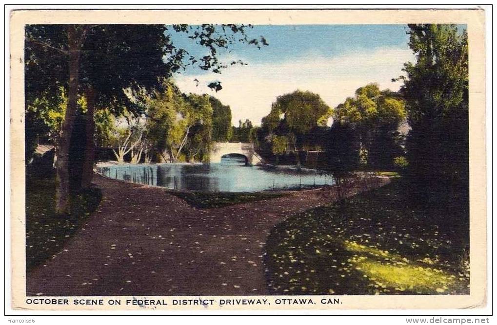 Canada - October Scene On Federal District Driveway - Ottawa - 1941 Written - Ottawa