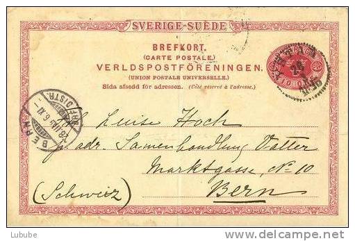 PK  Ystad - Bern       1896 - Ganzsachen