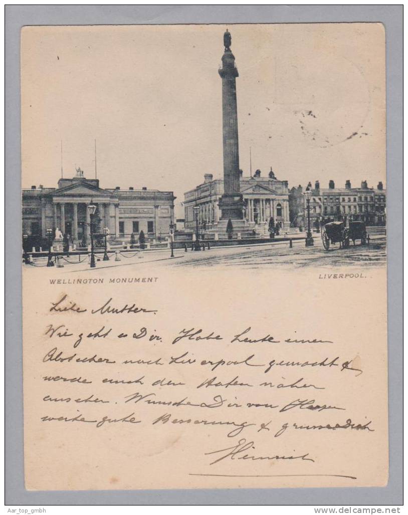 UK Lancashire Liverpool 1900-03-08 Foto Wellington Monument - Liverpool