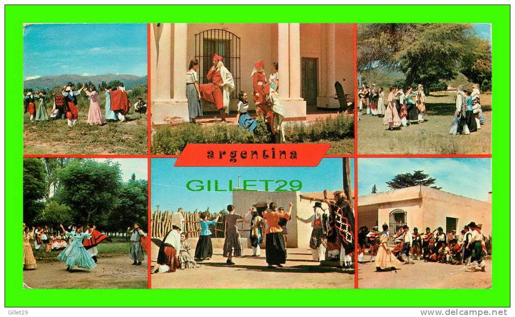 ARGENTINA - BAILES TIPICOS - 6 MULTIVIEWS - TRAVEL IN 1973 - DIMENSION 10X18 Cm - - Argentine