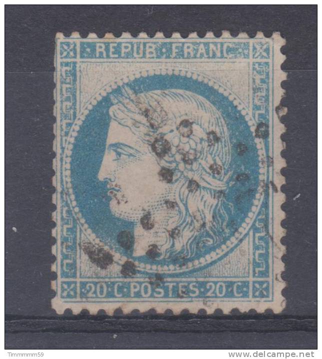 Lot N°13633   Variété/n°37 Bleu, Oblit étoile Chiffrée De PARIS, Filet SUD - 1870 Siege Of Paris