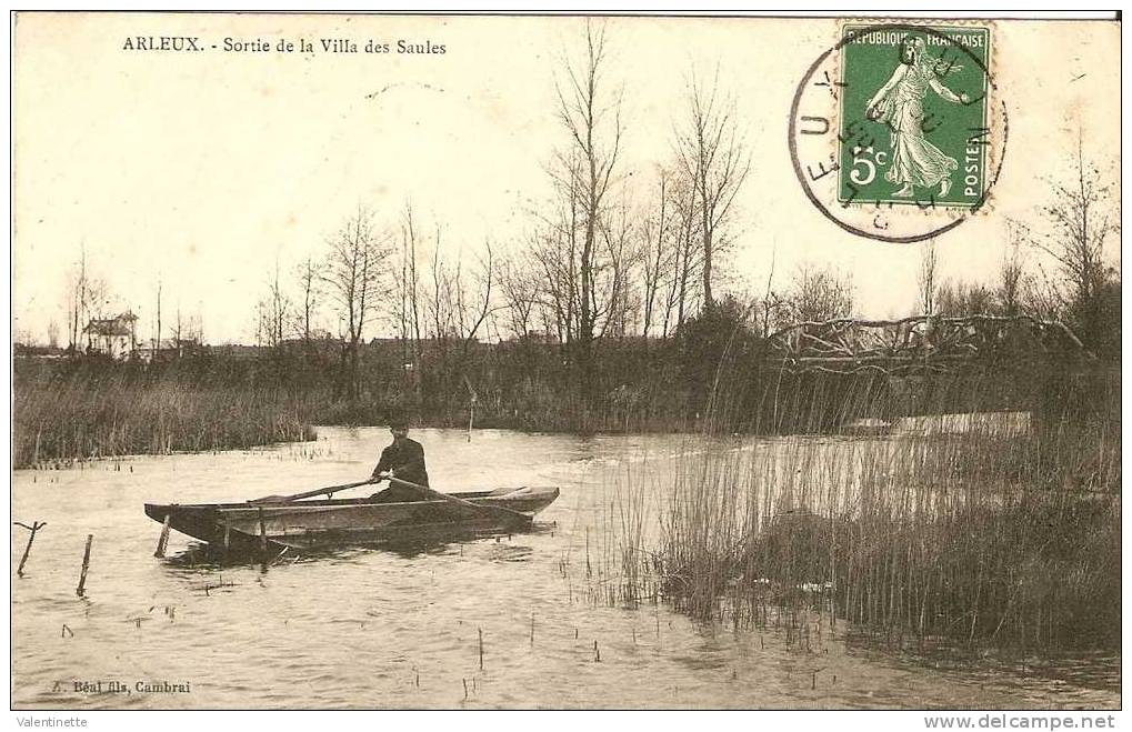 59 ARLEUX - Sortie De La Villa Des  Saules  1908 - Arleux