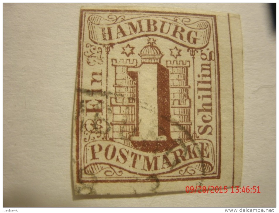 HAMBURG 1859,  MICHEL OR SCOTT 2,  1  S BROWN,  USED - Hamburg