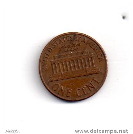 Piece US De One Cent 1960 - 1959-…: Lincoln, Memorial Reverse