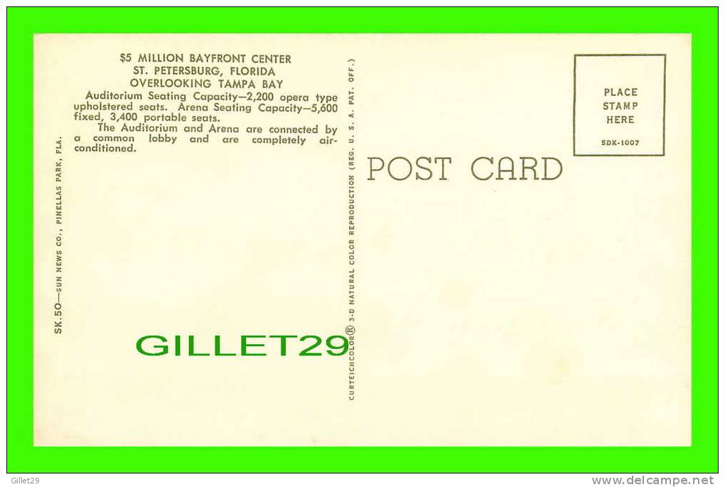 ST PETERSBURG BAYFRONT CENTER , FL - AUDITORIUM & ARENA CONNECTED - - St Petersburg