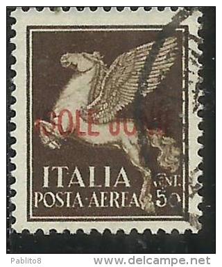 ISOLE JONIE 1941 SOPRASTAMPATO D´ITALIA ITALY OVERPRINTED POSTA AEREA AIR MAIL USATO USED OBLITERE' - Ionische Inseln