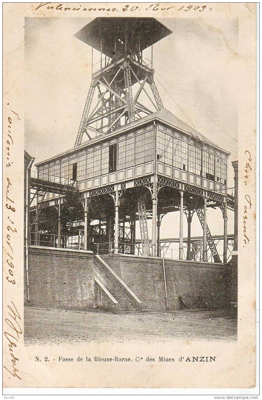 59 ANZIN Fosse De La Bleuse Borne Cie Des Mines D'Anzin - Anzin