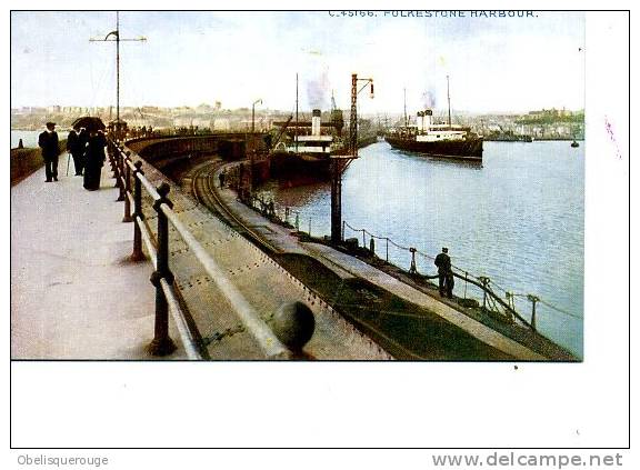 1900 -FOLKESTONE -0LD  HARBOUR C  45188  CELESQUE BATEAU BOAT ANIMATION - Folkestone