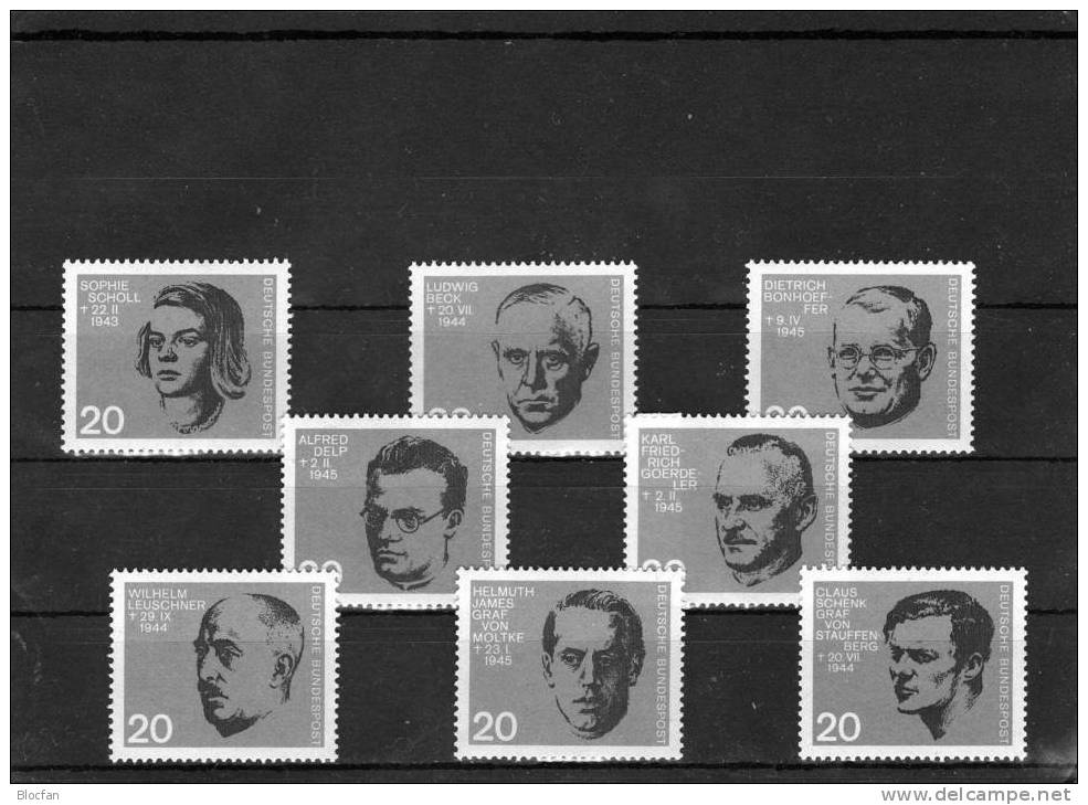 Attentat Auf Adolf Hitler BRD 431/8,ER, 8-Block Plus Block 3 ** 28€ Helden Widerstand 1944 Resistance Sheet From Germany - Colecciones (en álbumes)