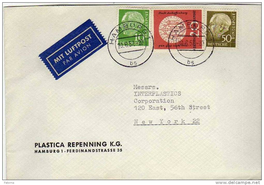 Carta, Aerea, HAMBURG 1957, Alemania, Cover, Letter - Lettres & Documents
