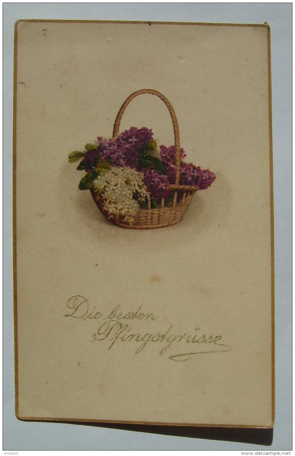 Germany Old Postcard Die Besten Pfingstgrusse - Flowers - Lilac - Pentecostés
