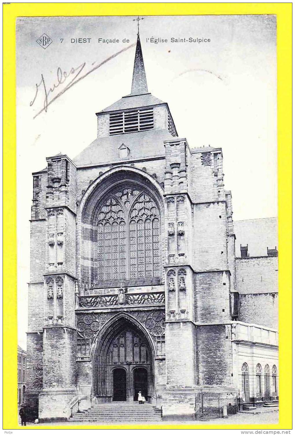 * Diest (Vlaams Brabant) * (SBP, Nr 7) Façade De L'église Saint Sulpice, Topkaart, TOP CPA, Church, Old - Diest