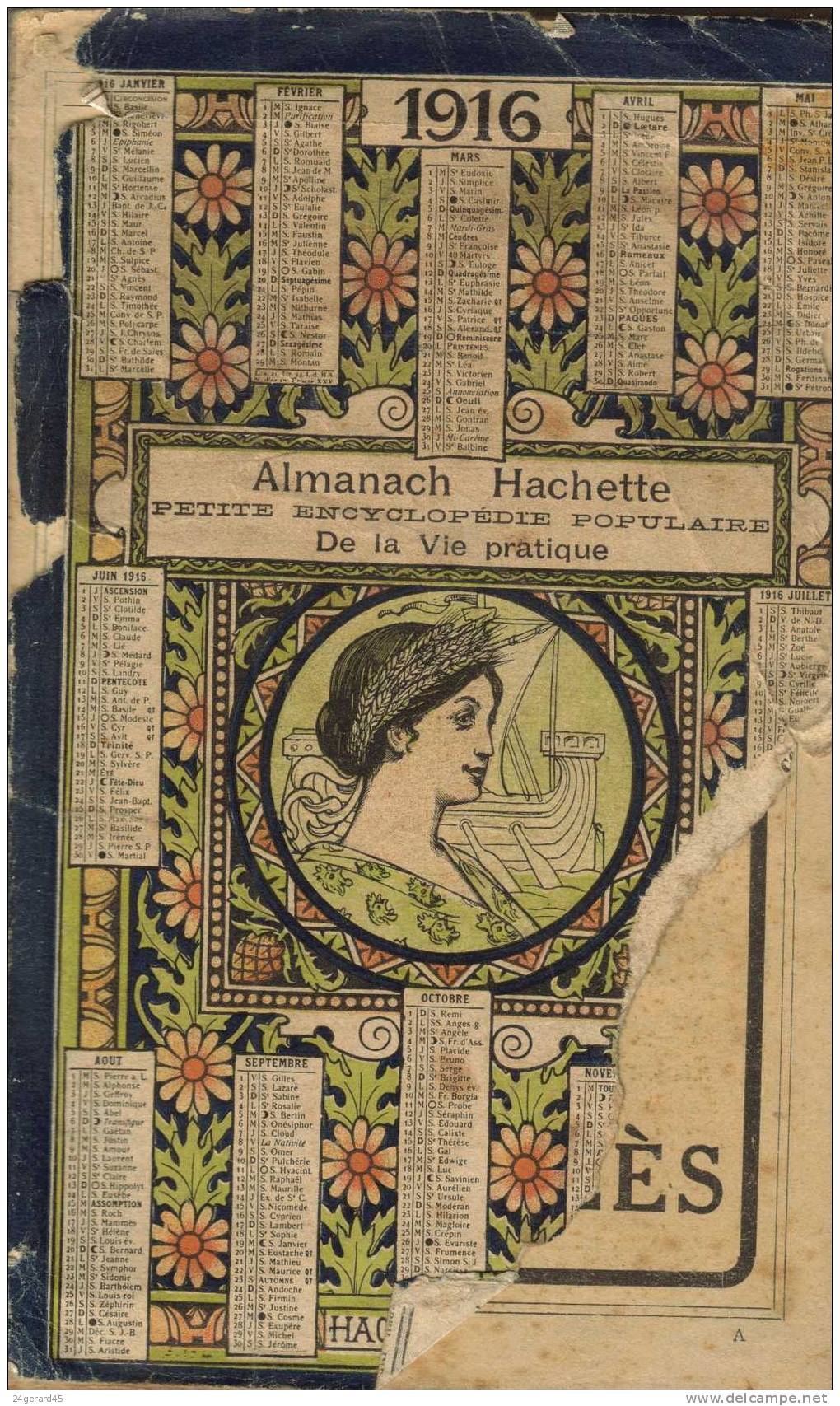 ALMANACH HACHETTE 1916 - Une Multitude D´informations Introuvable Ailleurs, L´internet De L´époque - Otros & Sin Clasificación