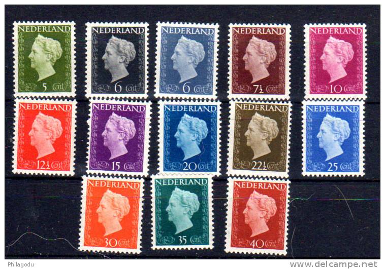 Wilhelmine, 466 / 477*,( NVPH 474 / 486), Cote 70 € - Unused Stamps
