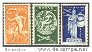 Greece C71-73 Mint Hinged Airmail Set From 1954 - Nuevos