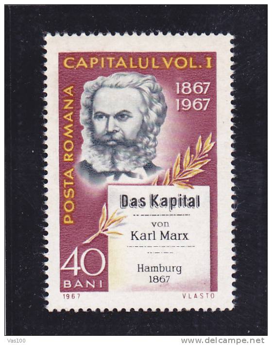 Karl Marx  1967 Stamps MNH Romania. - Karl Marx