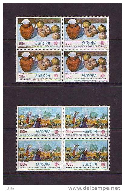 1975 NORTH CYPRUS EUROPA CEPT BLOCK OF 4 MNH ** - Unused Stamps