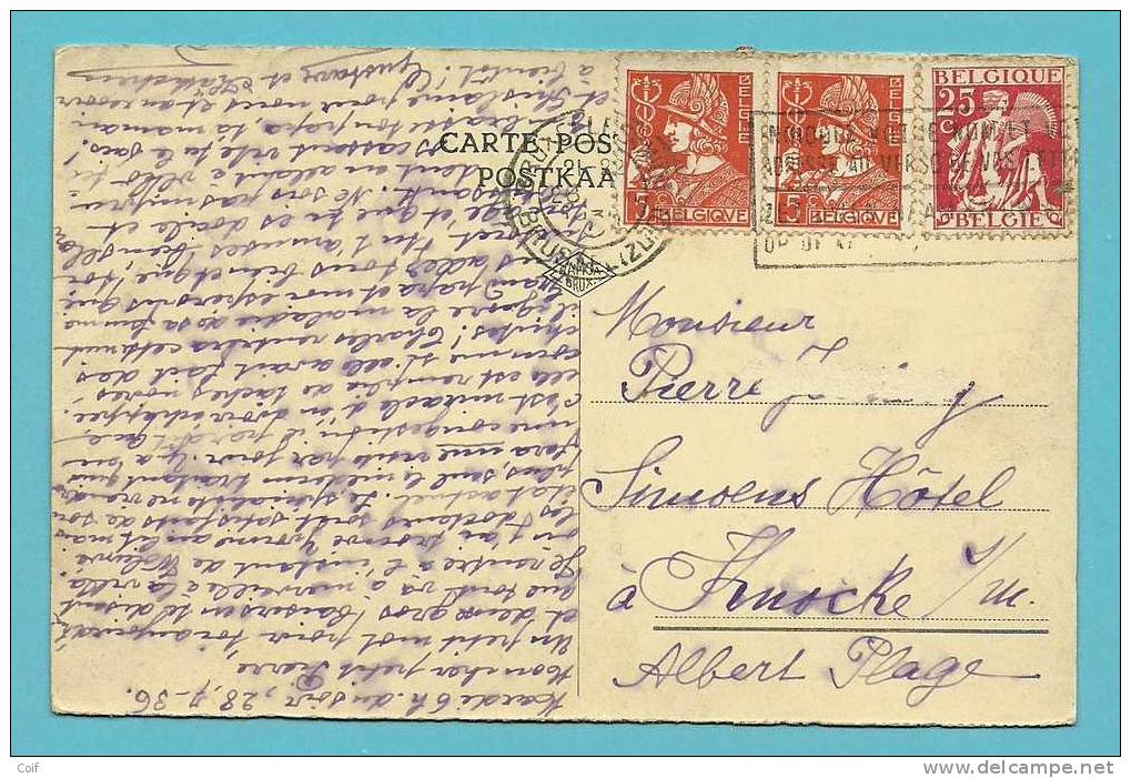 336+339 Op Kaart Met Stempel BRUXELLES - 1932 Ceres And Mercurius