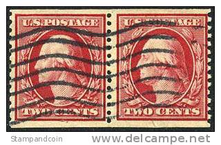 US #353 Used 2c Washington Coil Pair Of 1909 - Used Stamps