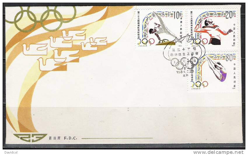 S647.-.CHINA, P.R.-1984- FDC-SCOTT #:1923-29.SUMMER OLYMPICS`84 - Lettres & Documents