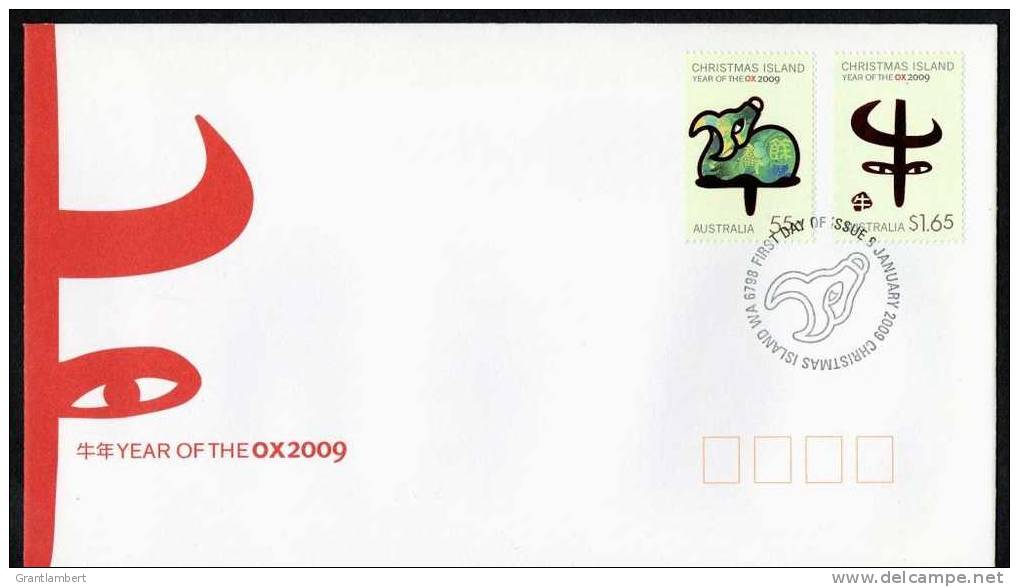 Christmas Island 2009 Year Of The Ox FDC - Christmas Island