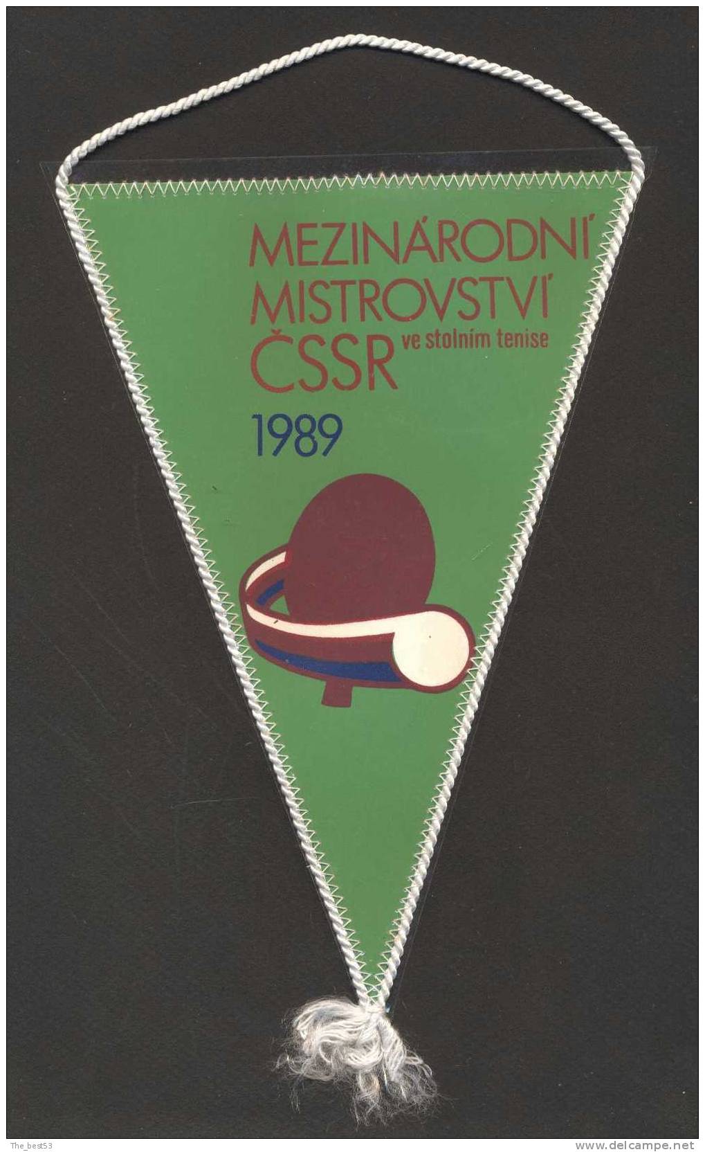 Fanion  -    Mezina'rodni'  Mistrovstvi'  CSSR  Ve Stolnim Tenise  (Tennis De Table)  1989 - Tenis De Mesa