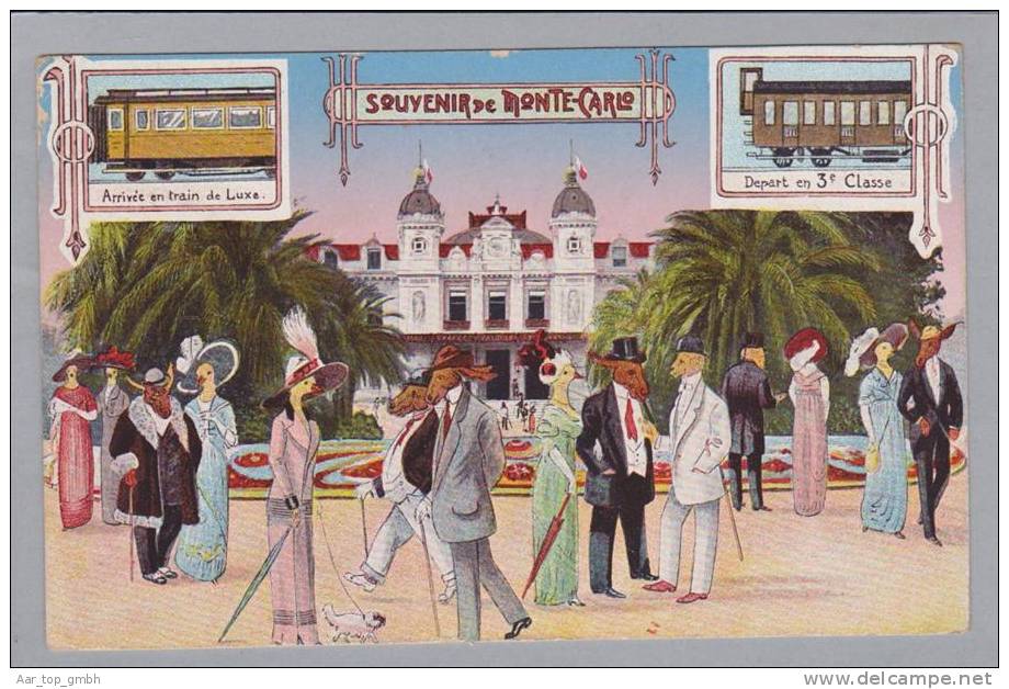 Monaco 1914-01-28 Litho Tierkopfpromenade - Autres & Non Classés