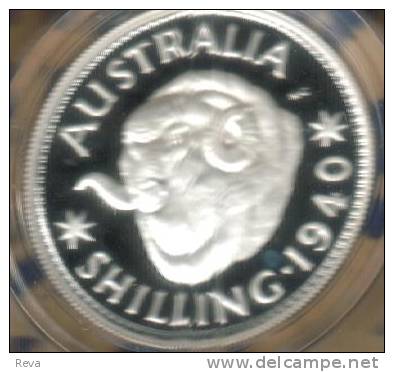 AUSTRALIA  $1 IMAGE OF 1940 RAM 1 SHILLING FROM MASTERPIECES IN SILVER 1999 PROOF QEII  READ DESCRIPTION CAREFULLY!! - Shilling