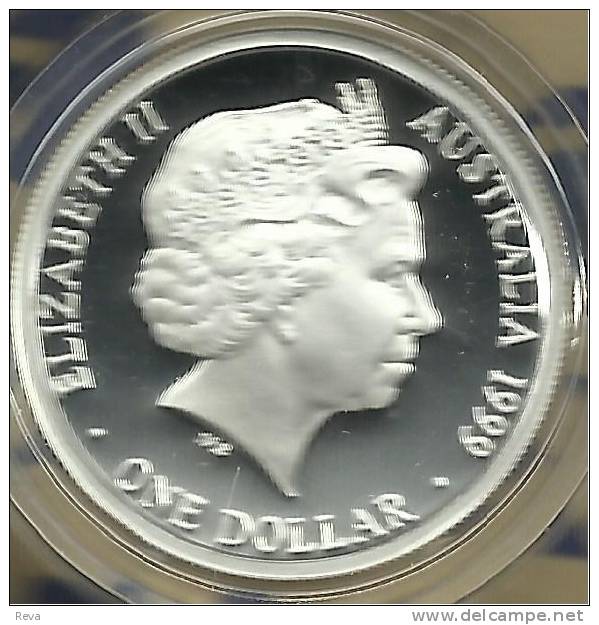 AUSTRALIA  $1 IMAGE OF 1940 RAM 1 SHILLING FROM MASTERPIECES IN SILVER 1999 PROOF QEII  READ DESCRIPTION CAREFULLY!! - Shilling