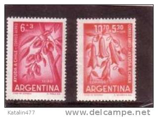 1960. Argentina - Flowers  - Set Of 2 V ** MNH - Nuovi