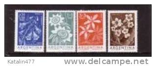 1960. Argentina - Flowers  - Set Of 4 V ** - Nuevos