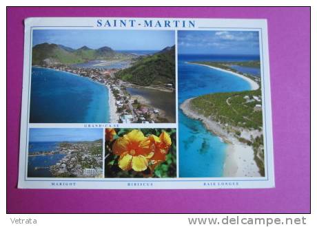 Carte Postale Affranchie :  Saint Martin , Antilles Françaises, 1993, 11x16 Cm (coin Supérieur Gauche Corné) - Saint Martin