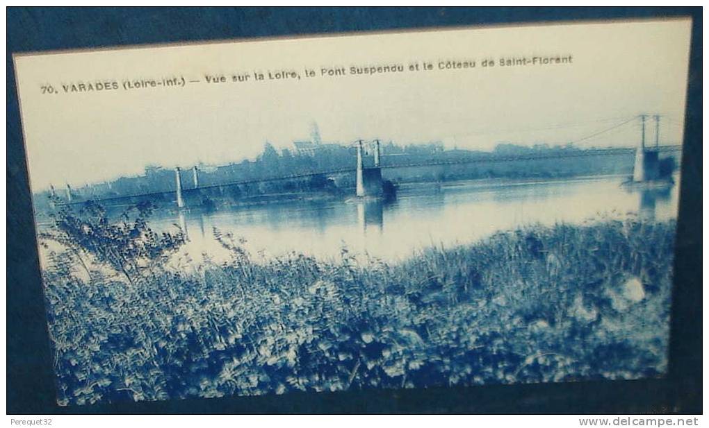 VARADES.Vue Sur La Loire,le Pont Suspendu Et Le Coteau De Saint Florent.Cpsm,voyagé,be - Varades