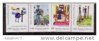 .1989 Argentina -  Children Paintings - Set Of 4v ** - Unused Stamps
